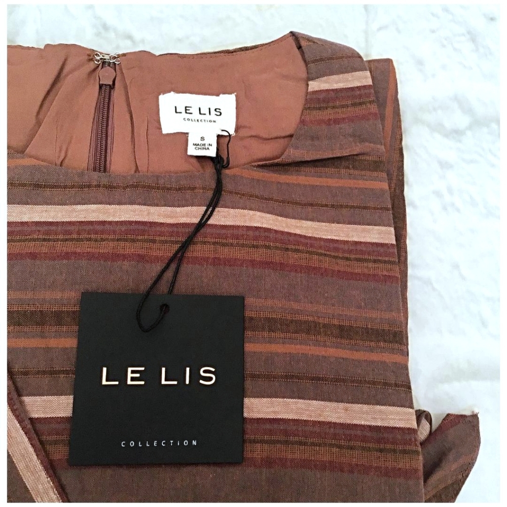 LAST ONE❗LE LIS Stitch Fix Rust Stripes Jumpsuit - Picture 4 of 5